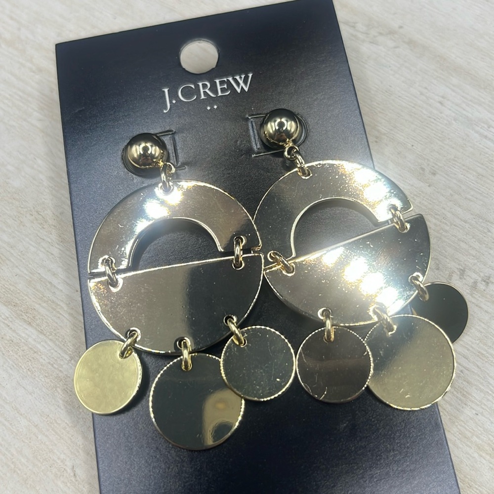 J. CREW Golden Mobile Drop earrings new on card